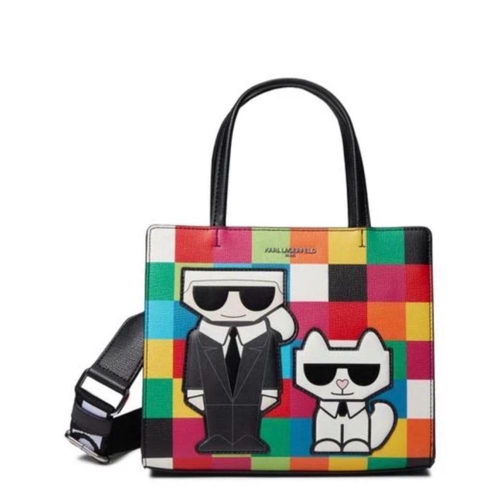 Karl Lagerfeld Multicolor Rainbow Karl & Choupette Patch Tote
